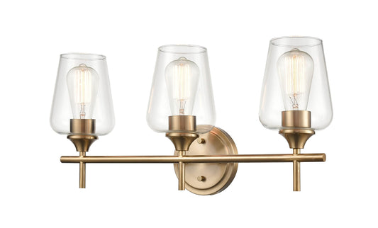 ML Lighting 9703-MG Transitional 3 Light Vanity Ashford Collection Modern Gold