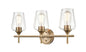 ML Lighting 9703-MG Transitional 3 Light Vanity Ashford Collection Modern Gold