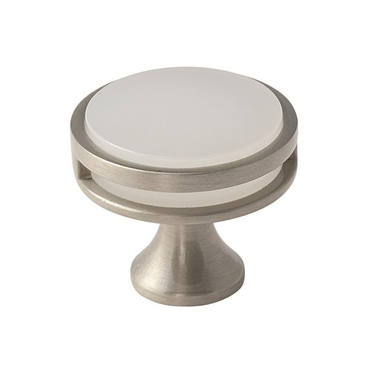 Amerock Cabinet Knob Satin Nickel/Frosted 1-3/8" Diameter Oberon