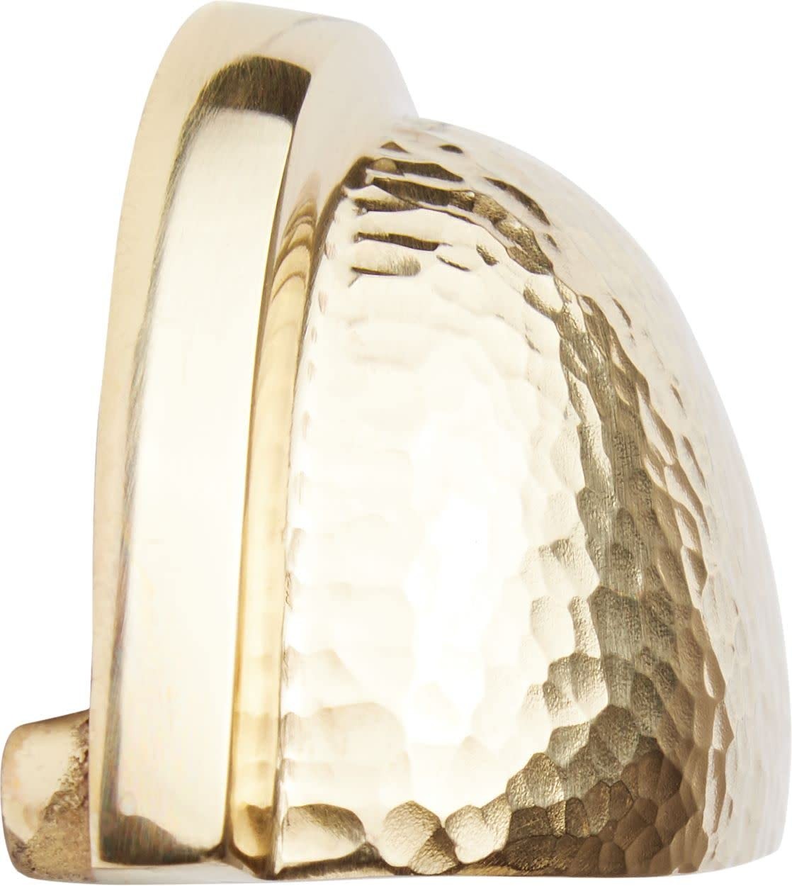 Signature Hardware 553003PB 3"C2C Hammered Brass Cup Cabinet Pull-Polished Brass