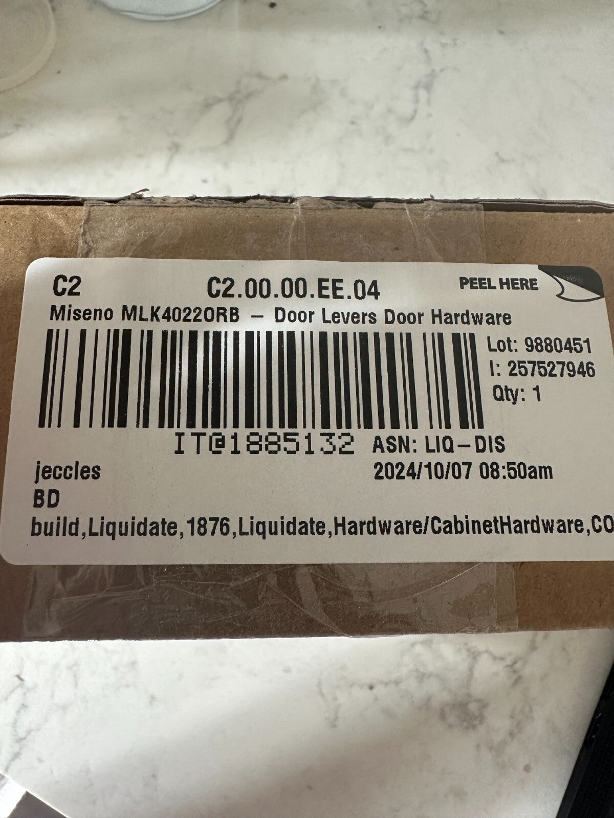 Miseno MLK4022ORB Lorton Flat Bar Passage Door Lever Set - Oil Rubbed Bronze