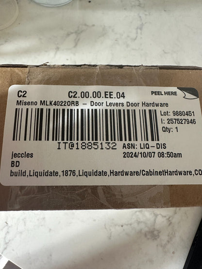 Miseno MLK4022ORB Lorton Flat Bar Passage Door Lever Set - Oil Rubbed Bronze