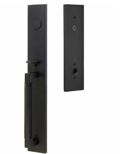 EMTEK 4209HLORHUS19 Dummy Hercules Knurled Helios Lever Set Flat Black