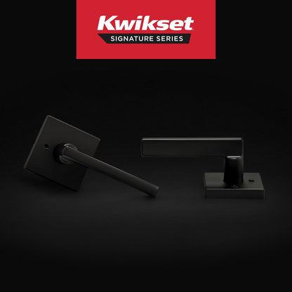Kwikset 730HFLSQT-514 Halifax Interior Privacy Door Lever Matte Black Reversible