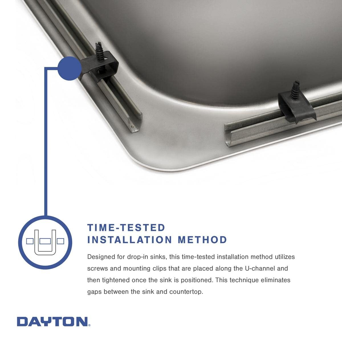 Dayton D233223 Equal Double Bowl Top Mount Stainless Steel Sink