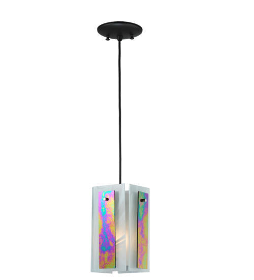 Meyda 118485 - 6.5"Sq Metro Aurora Borealis Quadrato Mini Pendant