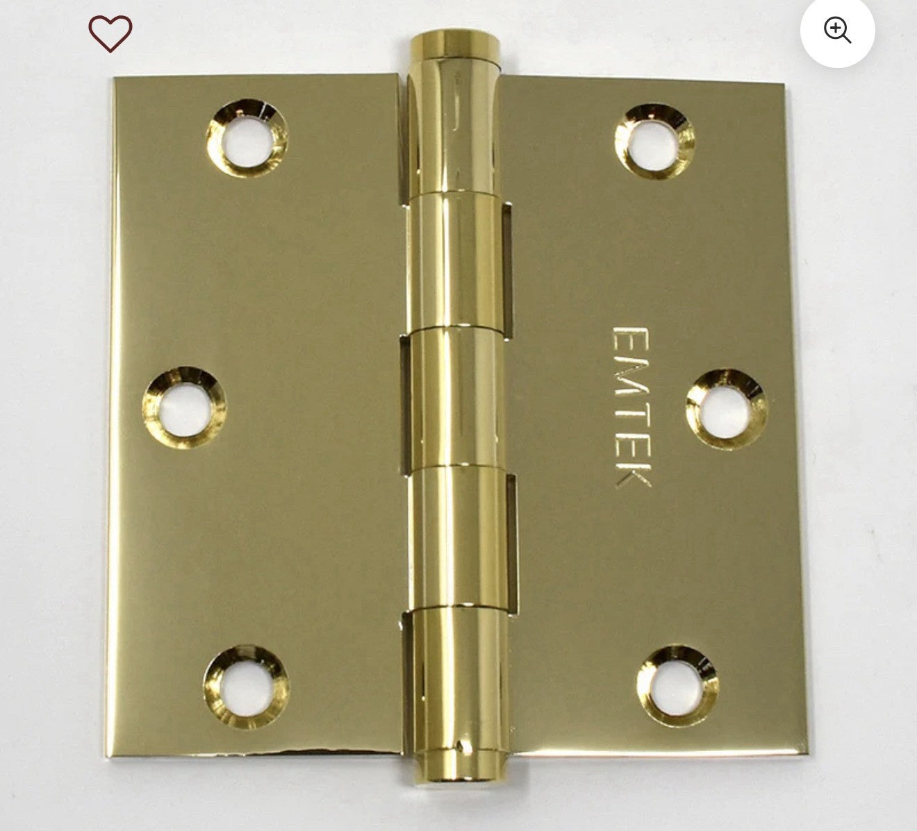 Emtek 92013 3.5"x3.5" Square Corner Plain Bearing Mortise Hinge Pair Brass