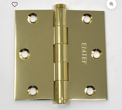 Emtek 92013 3.5"x3.5" Square Corner Plain Bearing Mortise Hinge Pair Brass