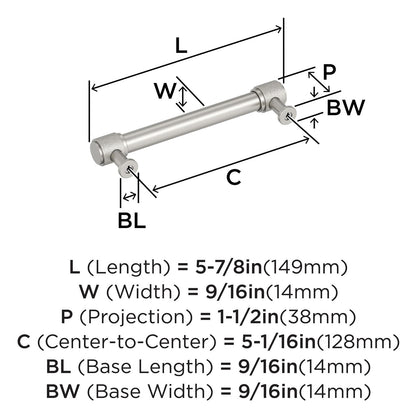 Amerock 5-1/16" Faraday Satin Nickel Drawer Pull