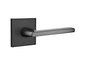 EMTEK 5050HLOUS19RH Square Rosette Dummy Pair Helios Lever - Flat Black (US19)