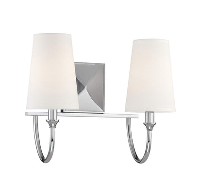 Savoy House 8-2542-2-109 White Fabric Bath Vanity Wall Light, 12" H x 15" W