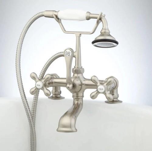 Signature Hardware Wall-Mount Telephone Tub and Hand Less Handles and Couplers