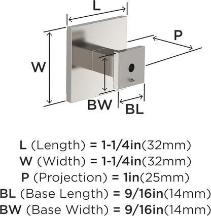 Amerock BP36758PN Appoint 1-1/4" Length Polished Nickel Cabinet Knob