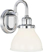 Capital Lighting 8301CH-128 Baxter Milk Glass Wall Sconce, 10" H x 7" W, Chrome