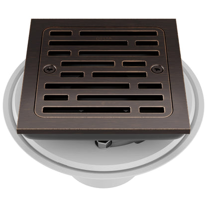 Delta Faucet 4 Inch Tile-In Square Shower Floor Drain Oil Rubbed Bronze