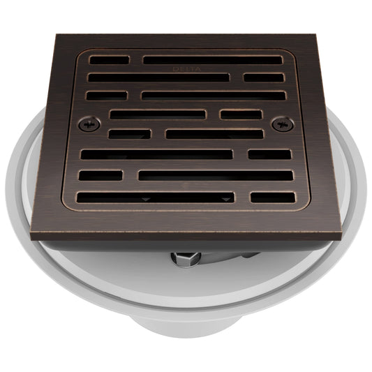 Delta Faucet 4 Inch Tile-In Square Shower Floor Drain Oil Rubbed Bronze