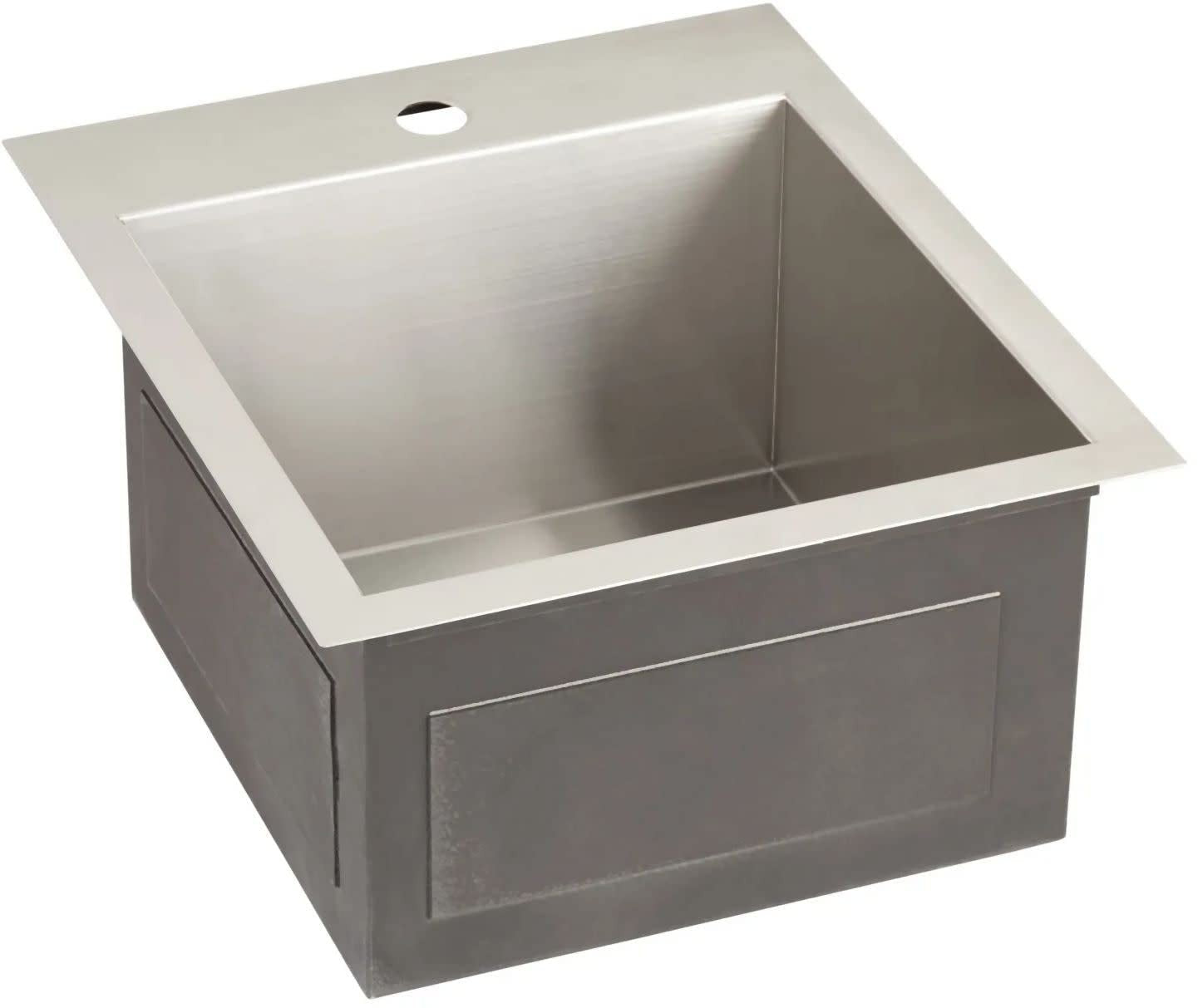 SH 447416 Sitka 18" Drop In or Undermount Single Basin SS Prep Sink - SS