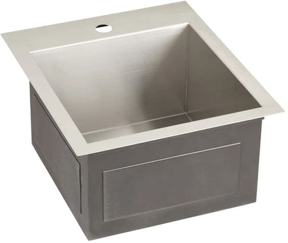 SH 447416 Sitka 18" Drop In or Undermount Single Basin SS Prep Sink - SS