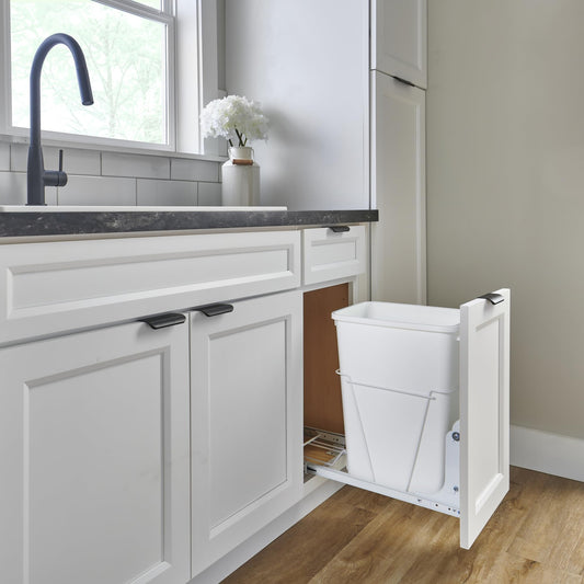Rev-A-Shelf Single Pull-Out Cabinet Trash Can for Bottom Mount Kitchen