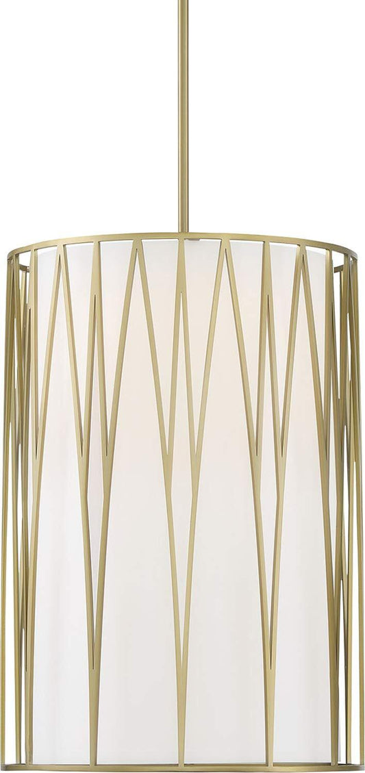 Minka Lavery 1081-695-L Regal Terrace Metal Frame/Cloth Cylinder LED Pendant,