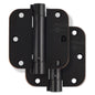Miseno MDH3572 3-1/2 x 3-1/2 Spring Hinge 5/8" Radius Corner Door Hinge - Pair