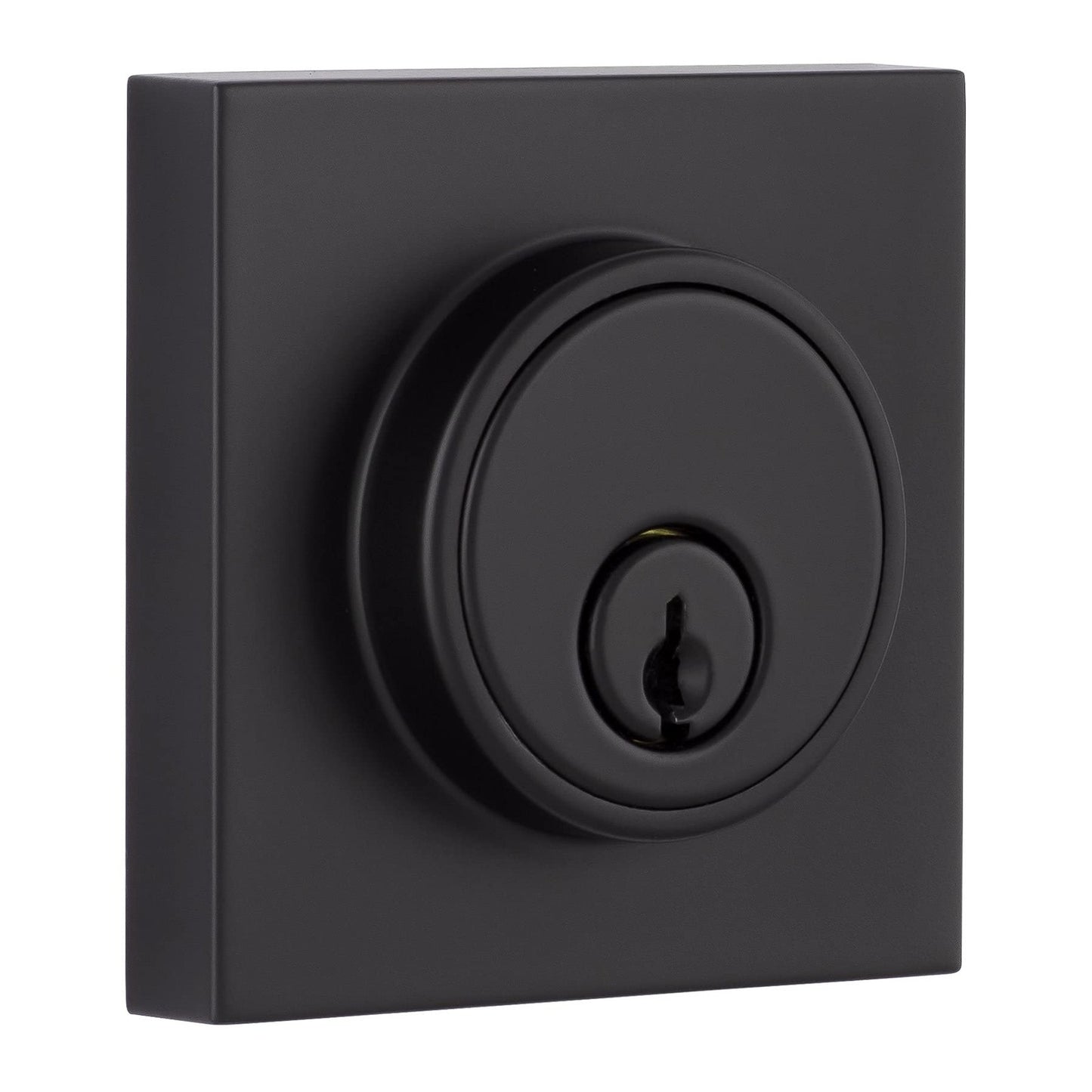 Miseno MLK2022 Lorton Flat Bar Keyed Entry Door Lever Set w/Deadbolt-Matte Black
