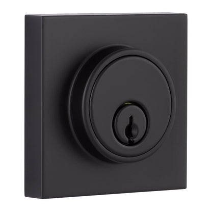 Miseno MLK2022 Lorton Flat Bar Keyed Entry Door Lever Set w/Deadbolt-Matte Black