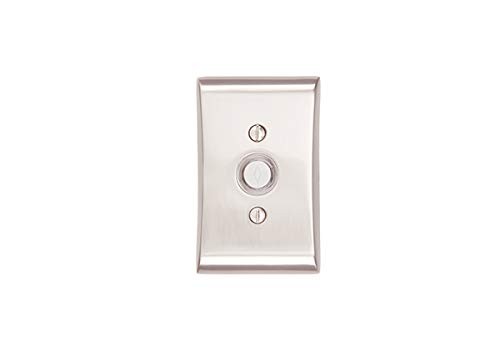 Emtek 24634 Door Bell Button With Mod Rectangle Rosette (Satin Brass)