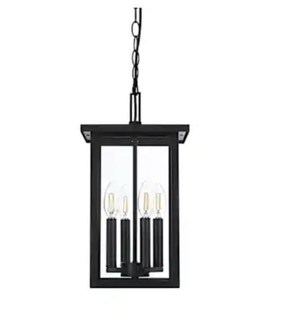 Elegant Lighting OD324H16 Sheridan 4 Light 9" Wide Outdoor Mini Pendant Black
