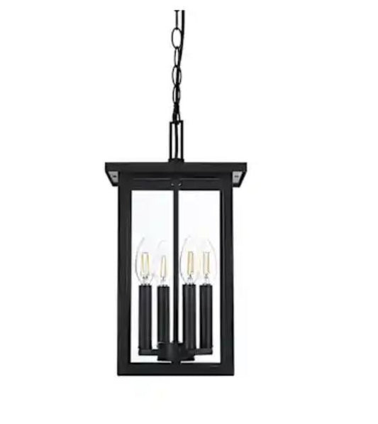 Elegant Lighting OD324H16 Sheridan 4 Light 9" Wide Outdoor Mini Pendant Black