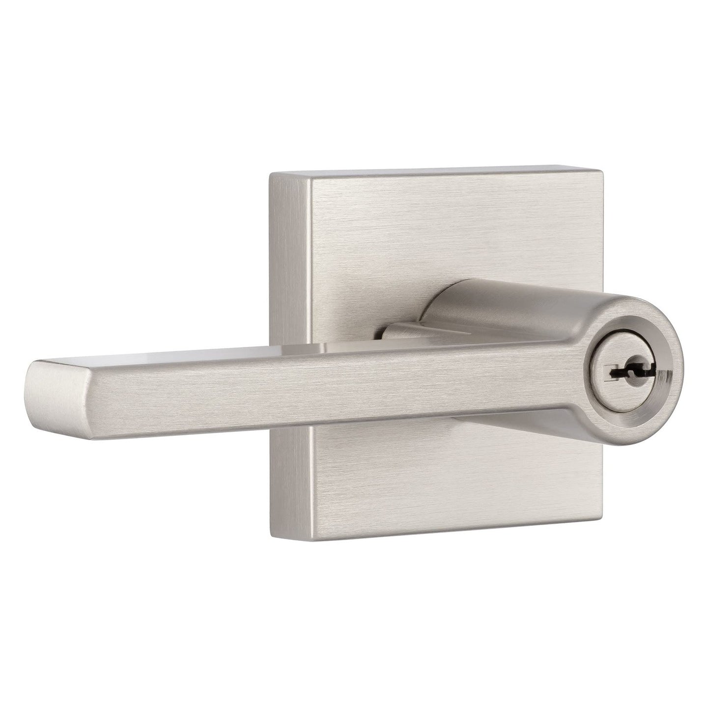 Miseno MLK1022 Lorton Flat Bar Keyed Entry Door Lever Set Satin Nickel