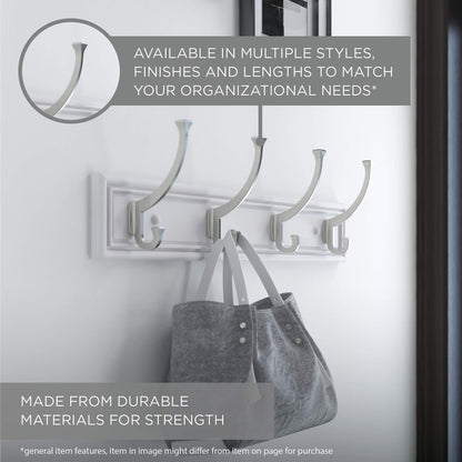 Franklin Brass 20' Coat/Hat Rack Wall Mount White Steel with 6 Hooks FBSSMR6-W-R