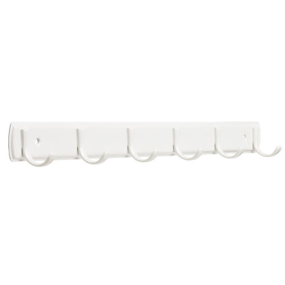 Franklin Brass 20' Coat/Hat Rack Wall Mount White Steel with 6 Hooks FBSSMR6-W-R