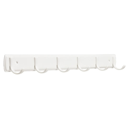 Franklin Brass 20' Coat/Hat Rack Wall Mount White Steel with 6 Hooks FBSSMR6-W-R