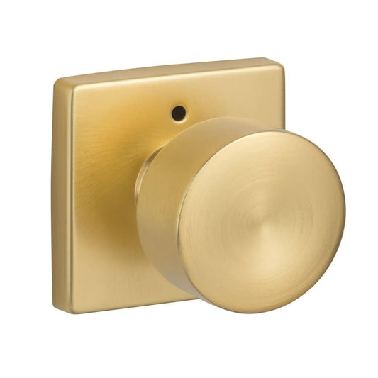Sure-Loc BG102-SQ Bergen Privacy Door Knob Set with Square Rose - Satin Brass