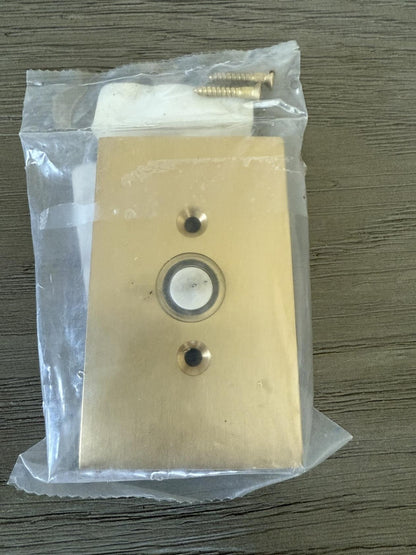 Emtek 24634 Door Bell Button With Mod Rectangle Rosette (Satin Brass)