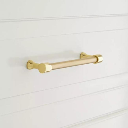 Signature Hardware SH553017PBSB 6" Strasbourg Solid Brass Cabinet Pull - PB-SB