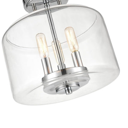 Millennium 6923-CH Transitional Three Light Semi-Flush Mount  Chrome Finish