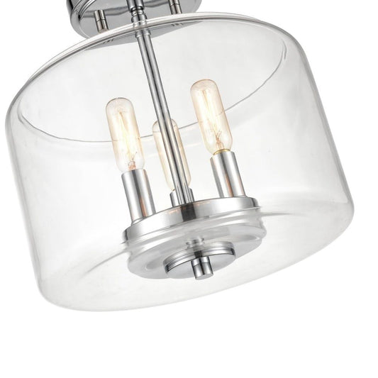 Millennium 6923-CH Transitional Three Light Semi-Flush Mount  Chrome Finish