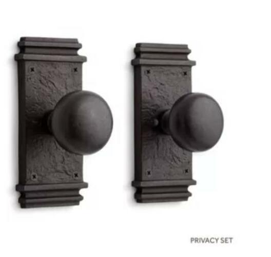 Signature Hardware SH552134 New England Privacy Door Set-No Backset-Dark Bronze