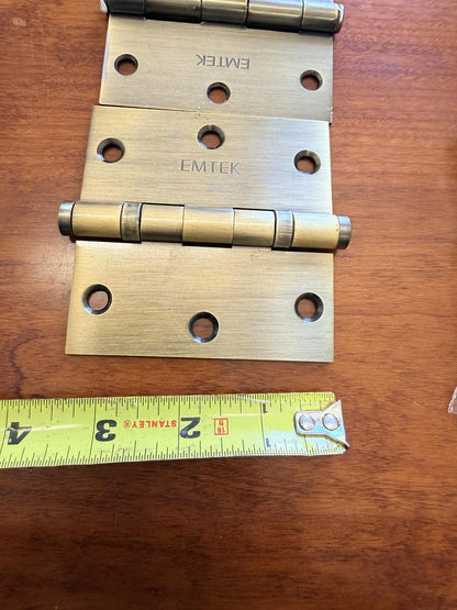 Emtek 92013 3.5x3.5" Square Corner Plain Bearing Mortise Hinge Pair French Antiq