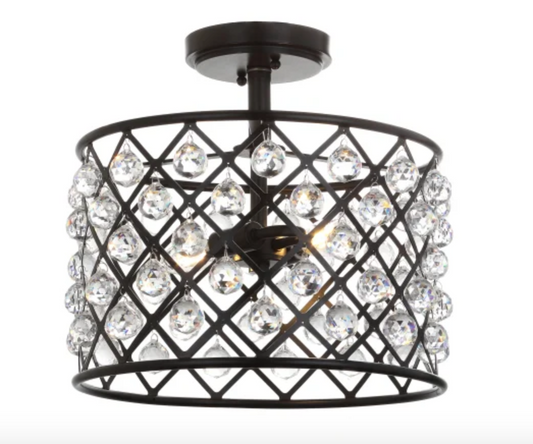 JONATHAN Y Lighting Gabrielle 2 Light 15" Wide LED Semi-Flush Ceiling Fixture