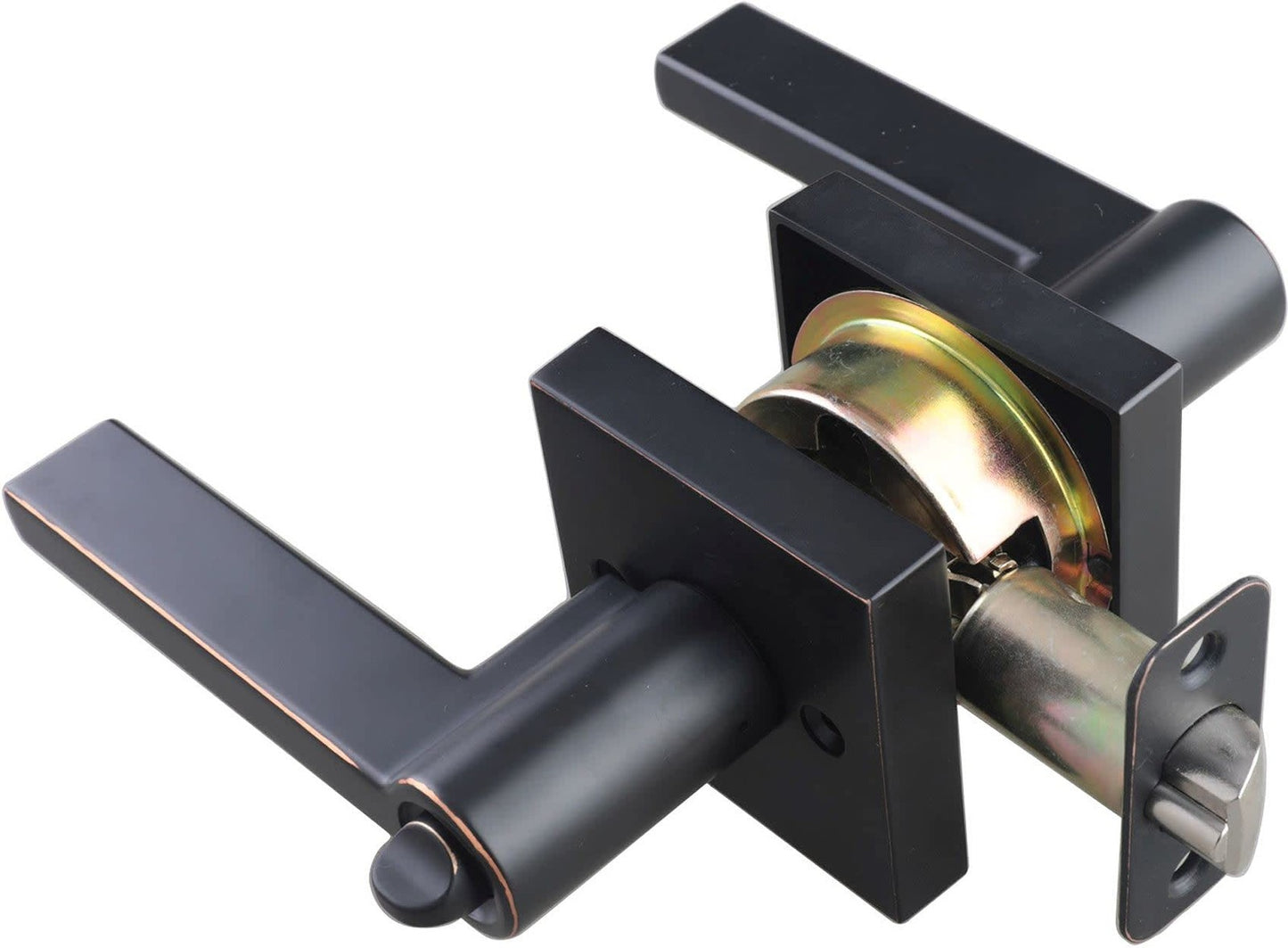 Miseno MLK1022 Lorton Flat Bar Keyed Entry Door Lever Set - Matte Black