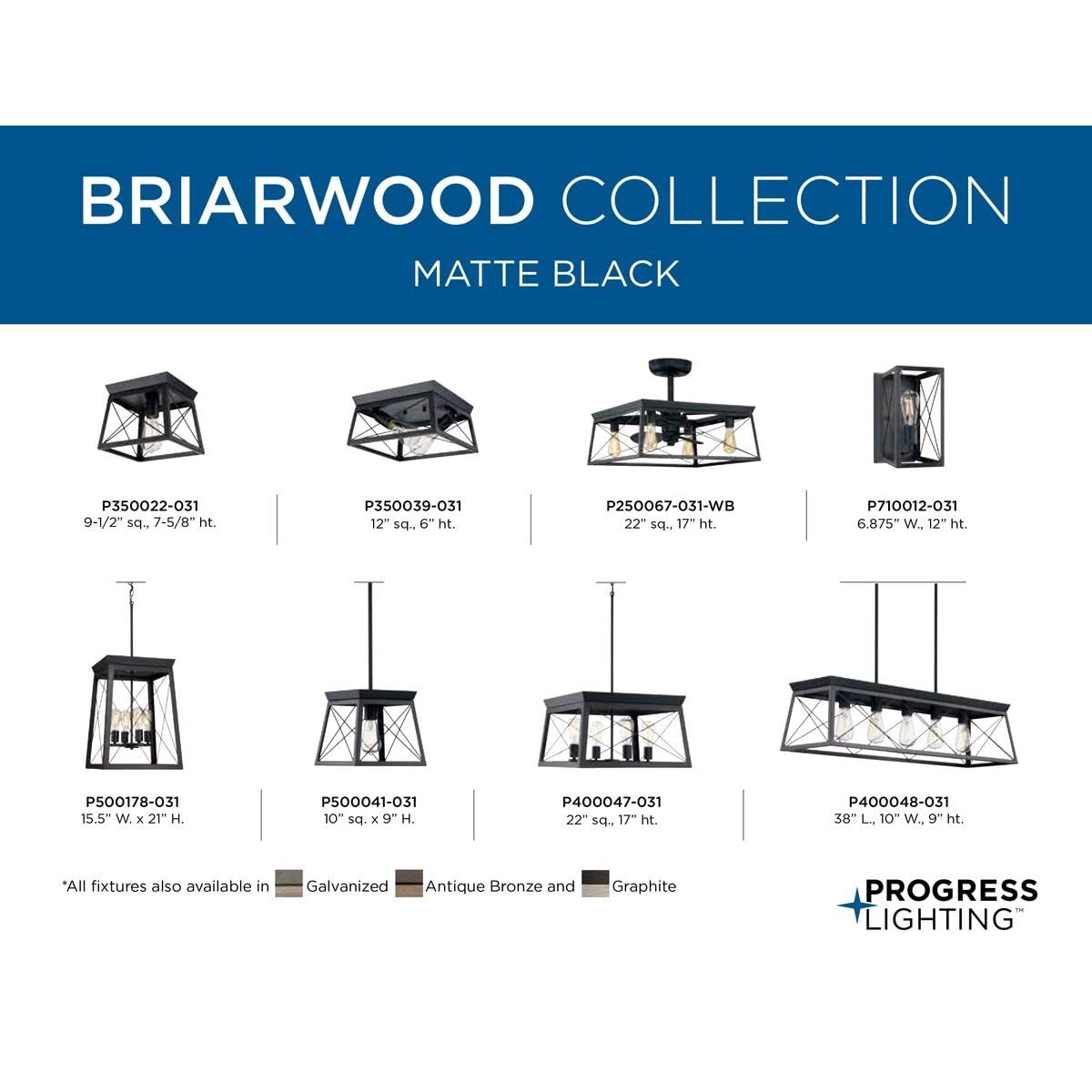 Progress Lighting P400048-031 Briarwood Chandeliers, Ceruse Black