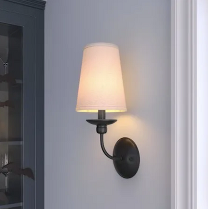 Millenium Lighting 4381-MB Delvona 15" Tall Wall Sconce Black with White Shade