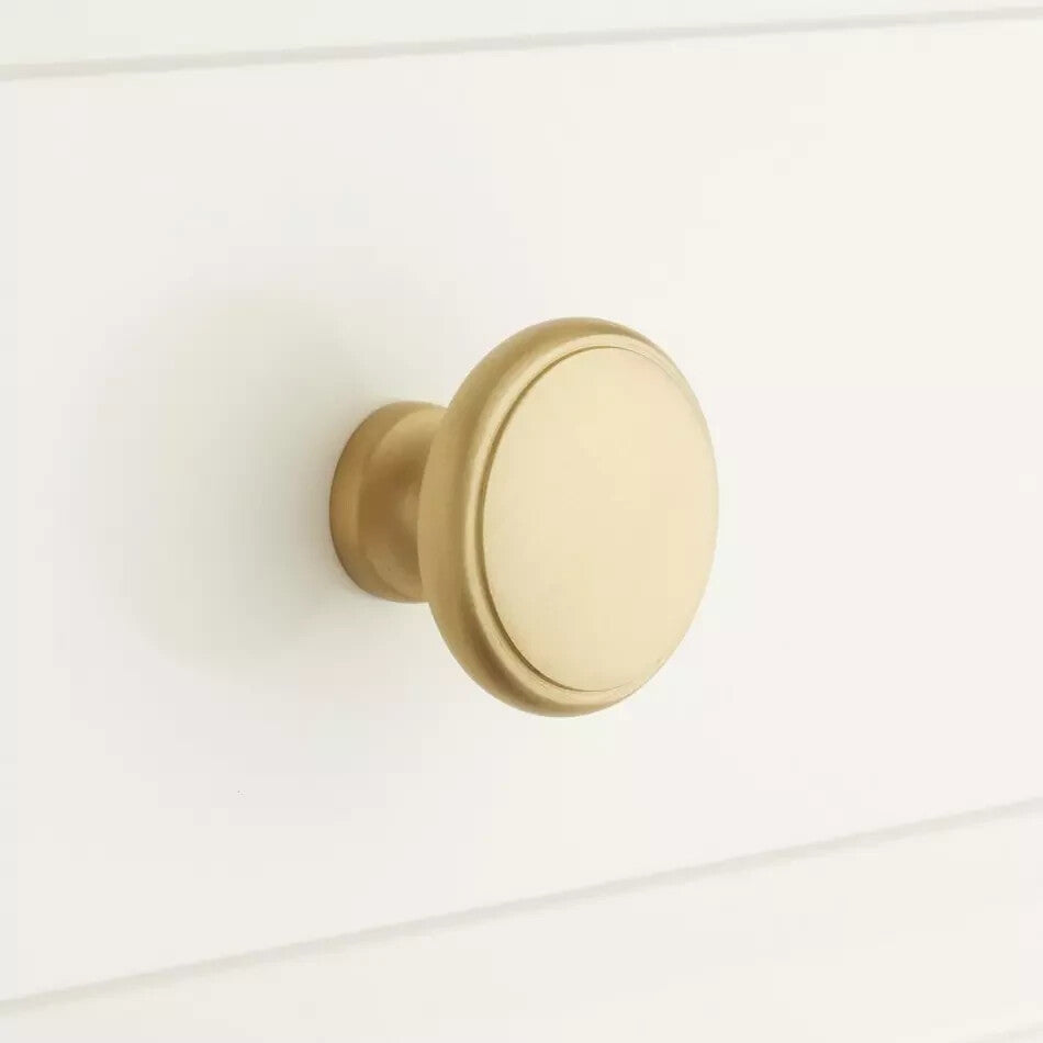 Signature Hardware 1-1/4" Nantes Brass Round Cabinet Knob - Pack of 2-NEW IN BOX