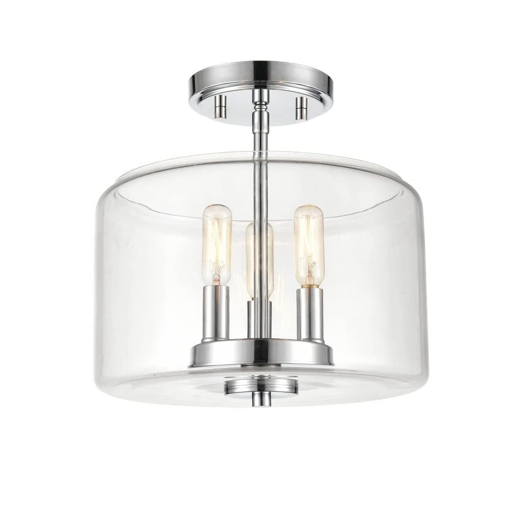Millennium 6923-CH Transitional Three Light Semi-Flush Mount  Chrome Finish