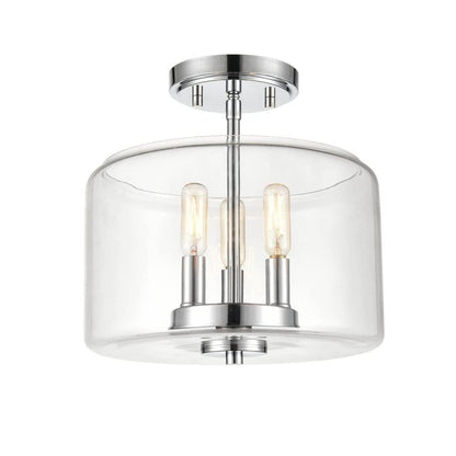 Millennium 6923-CH Transitional Three Light Semi-Flush Mount  Chrome Finish