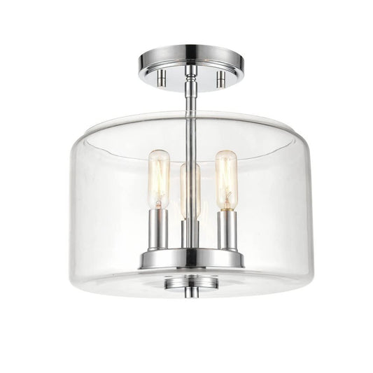 Millennium 6923-CH Transitional Three Light Semi-Flush Mount  Chrome Finish