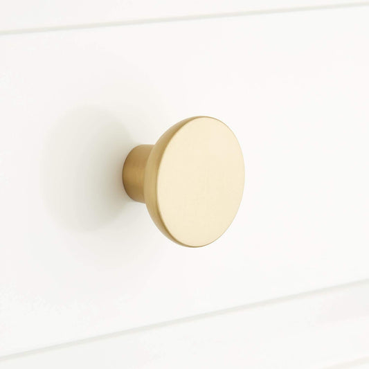 Signature Hardware EH1142.11/4SBS Gordes 1-1/4" Round Cabinet Knob - Satin Brass